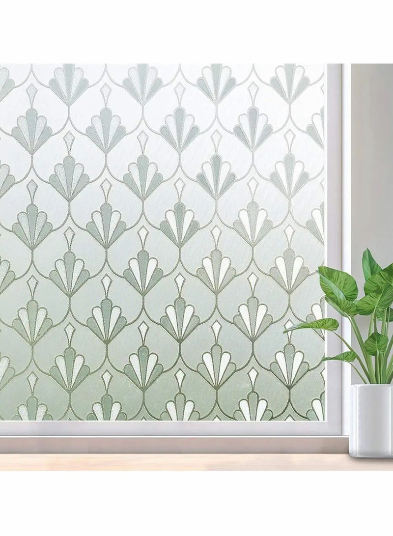 KASTWAVE Privacy Window Film, Non Adhesive Frosted Glass Film Sun Blocking Window Sticker Self Static Cling Decorative Glass Film for Home Kitchen Living Room, Removable, Reusable, Anti UV (15.7 x 78.7 Inch) - Image 1