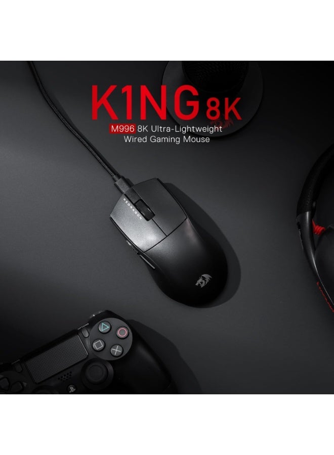 REDRAGON M996 Wired 8K Polling Rate Gaming Mouse, 42G Ultra-Light 26,000 Max DPI Gaming Mouse w/Ergonomic Natural Grip Build, Full Programmable Buttons, Software Supports DIY Keybinds & DPI - Image 3