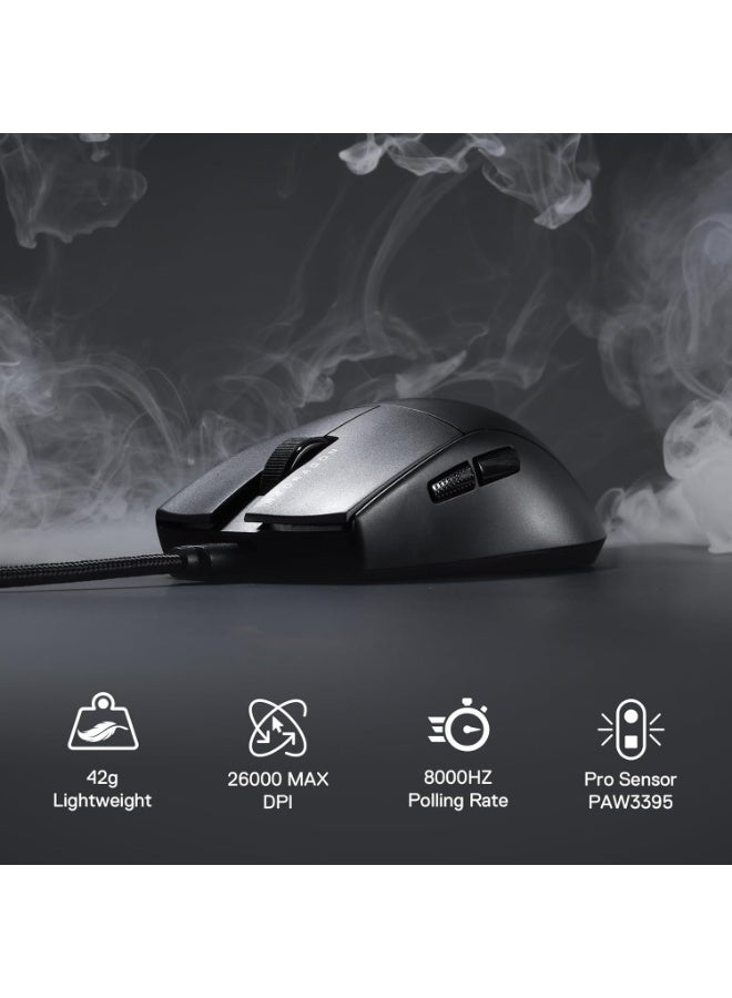 REDRAGON M996 Wired 8K Polling Rate Gaming Mouse, 42G Ultra-Light 26,000 Max DPI Gaming Mouse w/Ergonomic Natural Grip Build, Full Programmable Buttons, Software Supports DIY Keybinds & DPI - Image 5