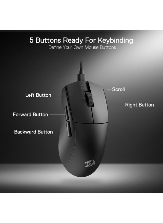 REDRAGON M996 Wired 8K Polling Rate Gaming Mouse, 42G Ultra-Light 26,000 Max DPI Gaming Mouse w/Ergonomic Natural Grip Build, Full Programmable Buttons, Software Supports DIY Keybinds & DPI - Image 2
