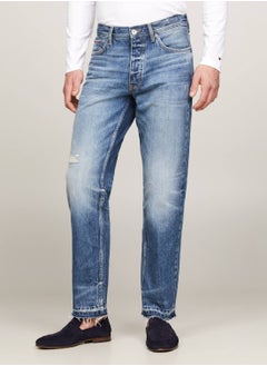 TOMMY HILFIGER Men's Moore Raw Hem Straight Tapered Jeans -  Rigid denim, N/A  - Image 1