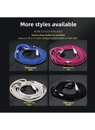 Silver-plated Earphone Wire 3.5 Gold-plated Plug 8-strand 152 Core Braided Silver-plated Wire Mmcx Shure Wire 0.78 Double Needle Wire-Color:Transparent Silver 0.78 Double Needle-Length:1.25 M - pzsku/ZE59298FD8822DDEC688DZ/45/1746199963/05b8f315-2327-4a55-b0c6-b14b70586fd2