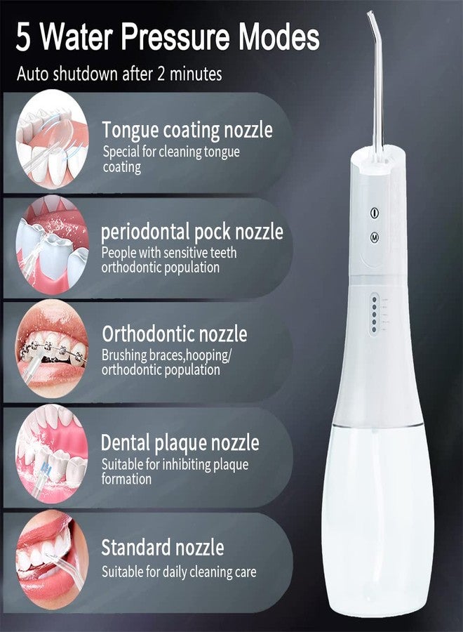 HANNEA® Flosser for Teeth Portable Dental Flosser for teeth Oral Care for Braces Bridges, Rechargeable IPX7 Waterproof and 5 Modes, 400ML Water Flosser for Home Travel - Image 3
