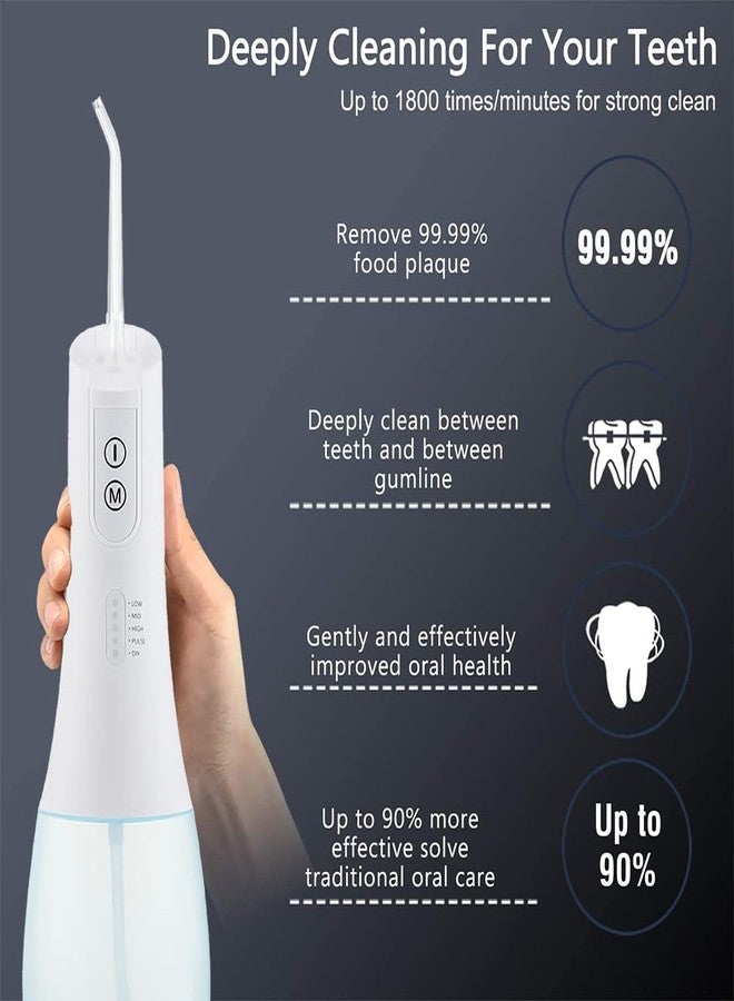 HANNEA® Flosser for Teeth Portable Dental Flosser for teeth Oral Care for Braces Bridges, Rechargeable IPX7 Waterproof and 5 Modes, 400ML Water Flosser for Home Travel - Image 2