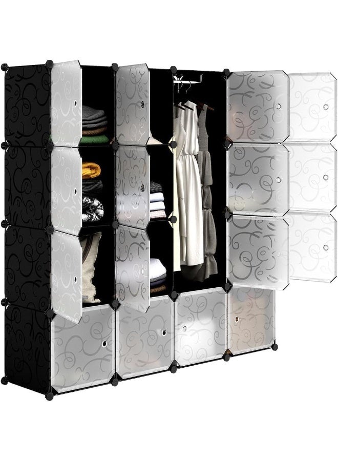 Cube Storage Organizer Cabinet Closet Storage Shelves Plastic Storage Shelving for Bedroom, Living Room, Office, new styles all (16 white and black) - Image 4