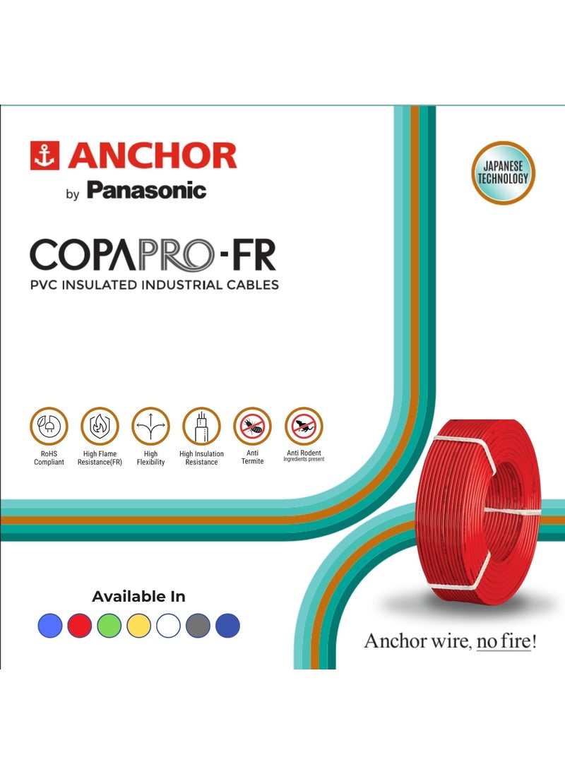 Anchor Anchor by Panasonic 6 mm COPAPro FR Electrical Wire 90 Meter Fire Resistant Single Core PVC insulated Pure Copper Wire Anti Rodent Anti Termite Flexible Wire for Connections YELLOW 96142YW  - Image 5