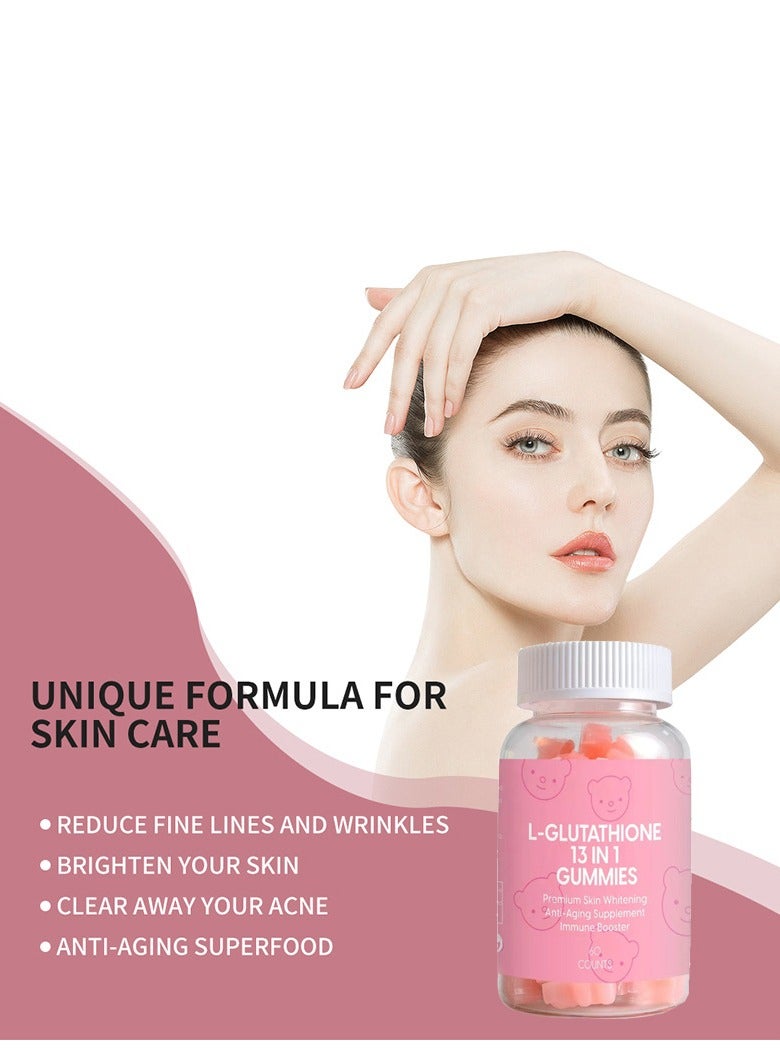 Gummy L-Glutathione 13 In 1 Gummies, L-Glutathione With Collagen Chewable  Supplements For Skin Care,Anti-Aging, Whitening And Brightening, Dietary  Supplements,60 Gummies | Best Price KSA