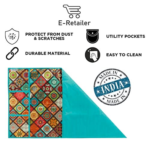 E-Retailer® Polyester 3-Layered Digital Printed Fridge Top Cover/Refrigerator Cover With 6 Utility Pockets (Color-Multi, Size-39x21 Inches) - Image 4