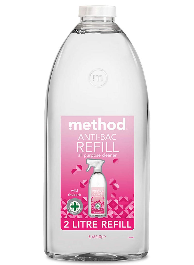 ميثود منظف ​​متعدد الأغراض مضاد للبكتيريا، عبوة إعادة تعبئة، برائحة الراوند البري، 2 لتر - Image 1