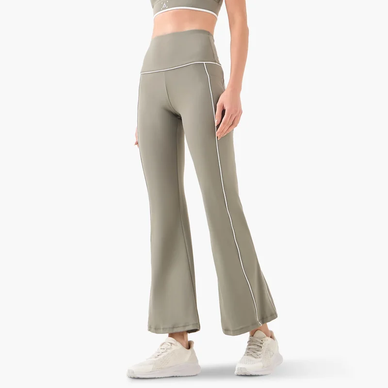 ADOT by Splash Flared Leggings with Contrast Piping Detail