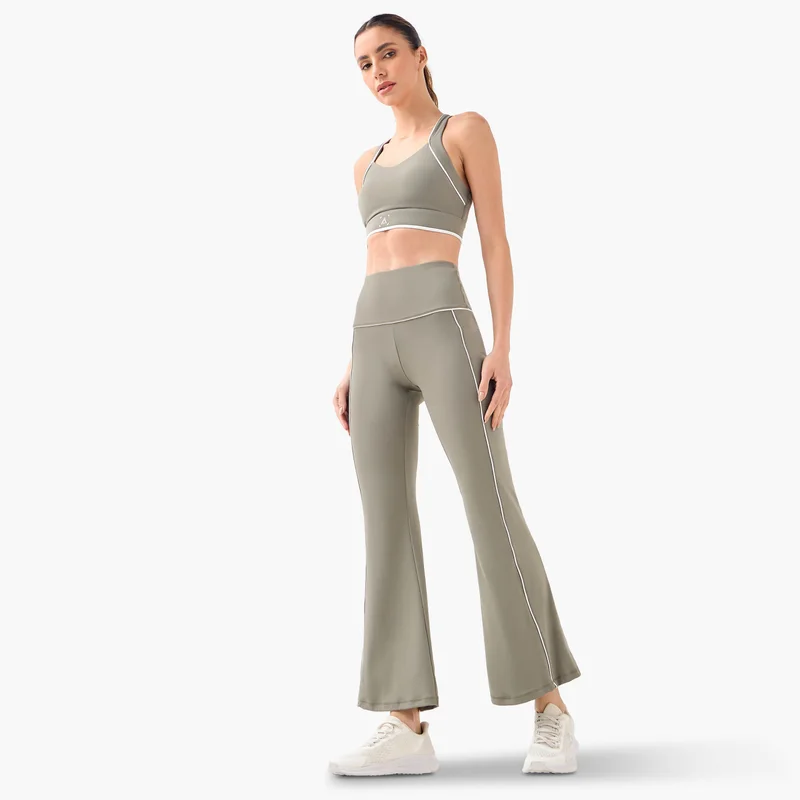 ADOT by Splash Flared Leggings with Contrast Piping Detail