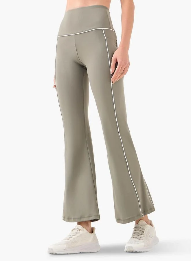 ADOT by Splash Flared Leggings with Contrast Piping Detail
