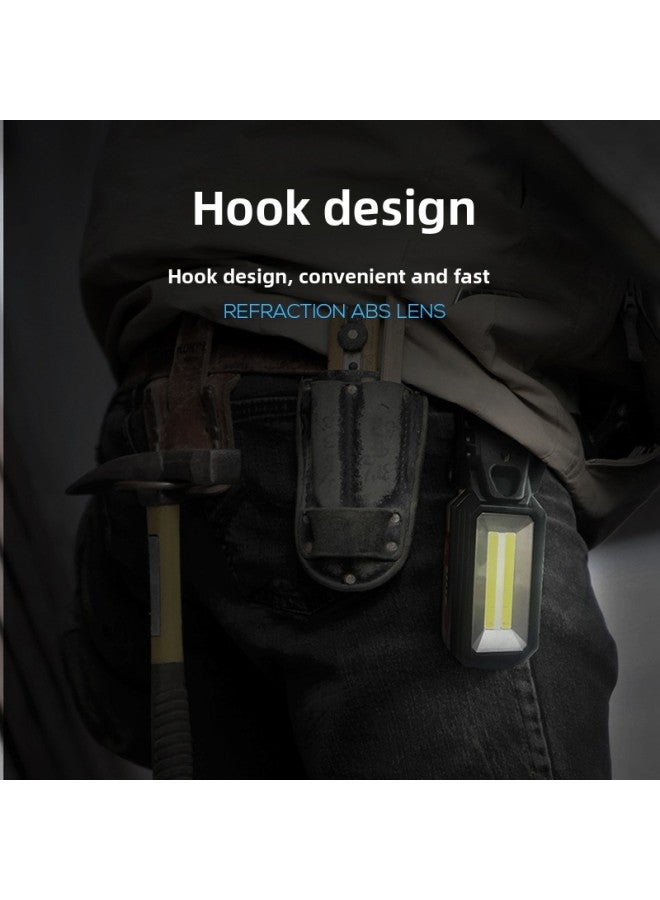 Smiling Shark Car Maintenance Work Light USB Charging With Magnet Hook Maintenance Light Electric Red And Blue Flashing Emergency Light-Color:W559-8 Work Lamp ]  - Image 4