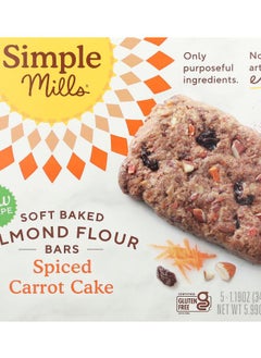 Simple Mills Soft Baked Almond Flour Bars Spiced Carrot Cake 5 Bars 1.19 oz (34 g) Each 