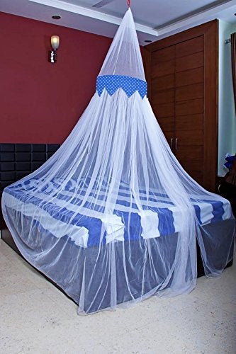 CREATIVE TEXTILES شبكة ناموسية معلقة من الأقمشة الإبداعية I مشارداني لسرير مزدوج I ستارة دائرية للغرفة I تبقي الحشرات والذباب بعيداً - متعددة - Image 2