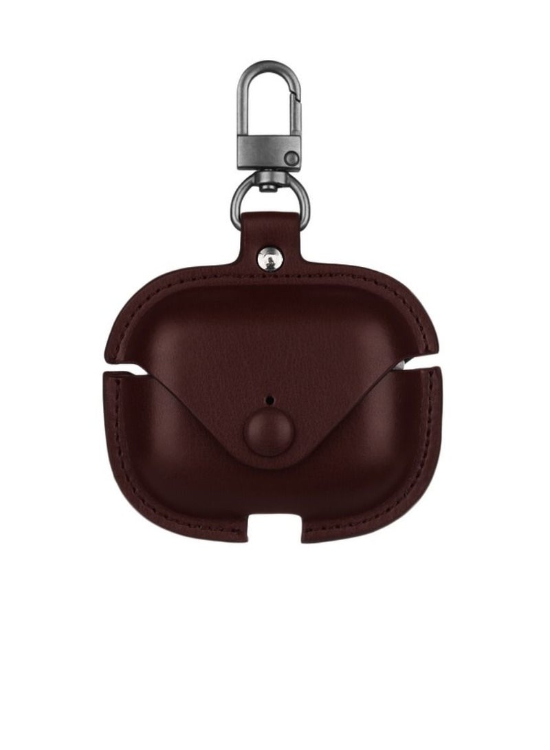 DIGI CORE Airpods 3 Case Leather Case Cover For Apple Airpods 3rd generation Protective Case With Hook For Airpods 3 Brown