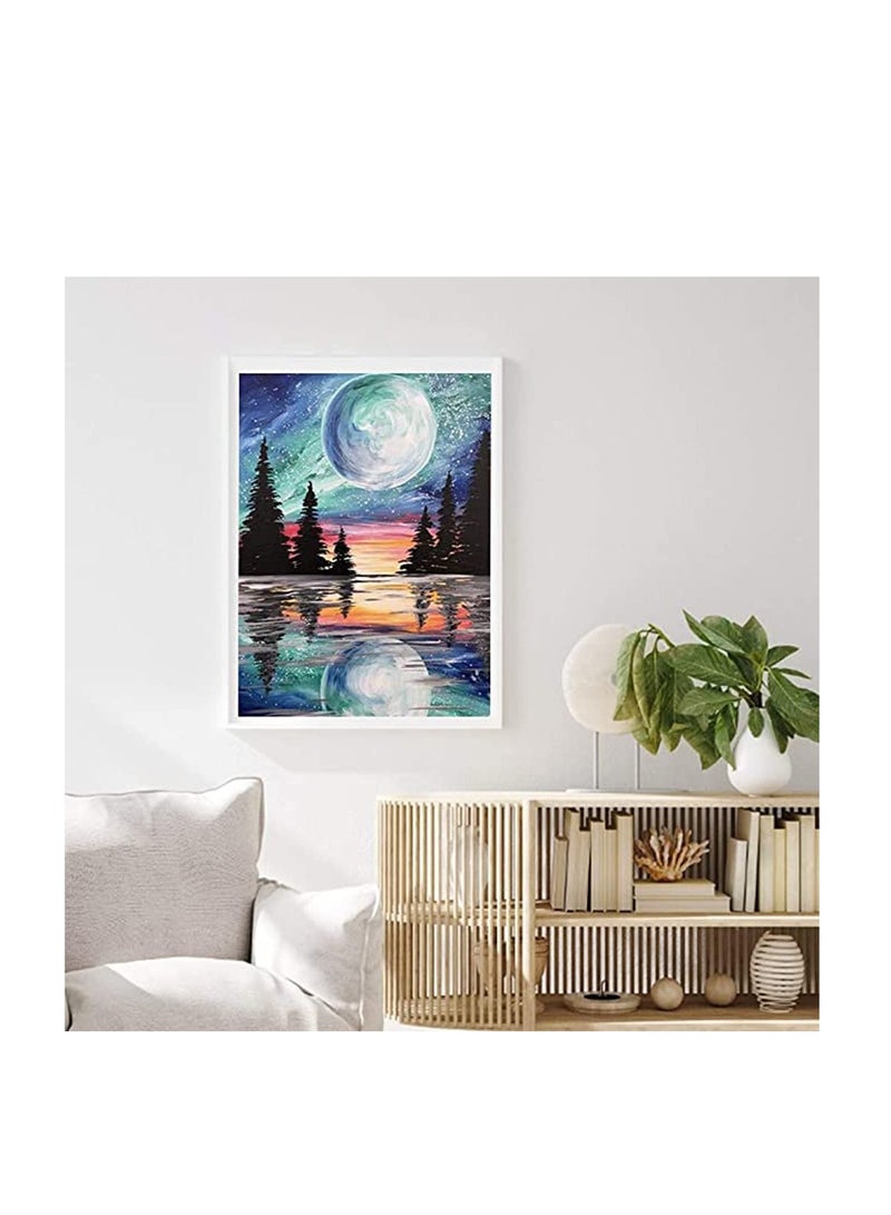 SYOSI Diamond Painting for Adults Kids, Full Round Drill Rhinestone Diamond Art Kits, DIY 5D Diamond Painting by Numbers Kits Perfect for Gift, Home Wall Decor Starry and Forest  - Image 2