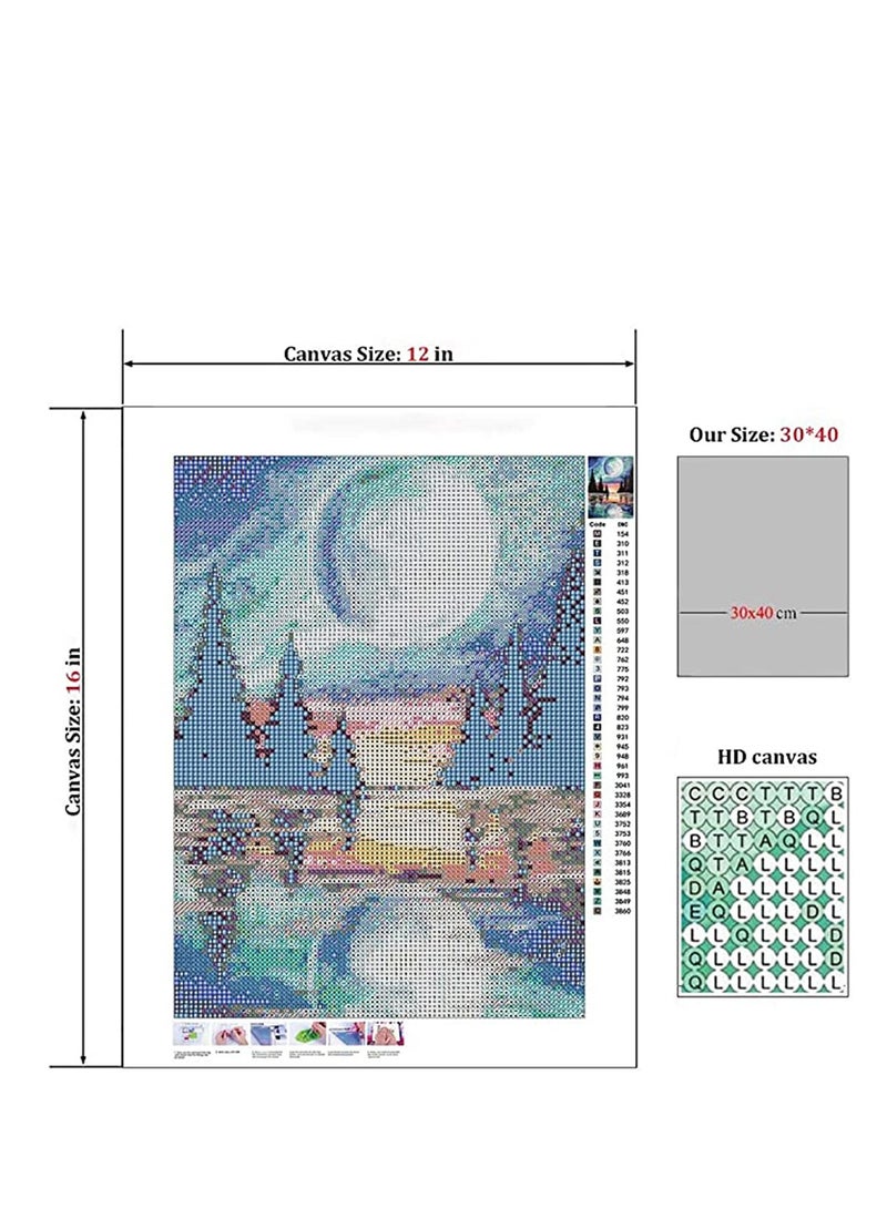 SYOSI Diamond Painting for Adults Kids, Full Round Drill Rhinestone Diamond Art Kits, DIY 5D Diamond Painting by Numbers Kits Perfect for Gift, Home Wall Decor Starry and Forest  - Image 5