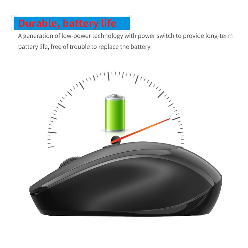 YWYT G839 2.4G Wireless Optical 1200/1600/2400 Adjustable DPI Ergonomic Gaming Office for PC/Laptop - Image 4