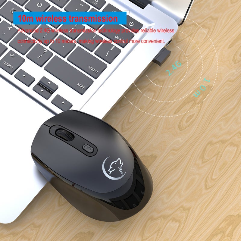 YWYT G839 2.4G Wireless Optical 1200/1600/2400 Adjustable DPI Ergonomic Gaming Office for PC/Laptop - Image 5