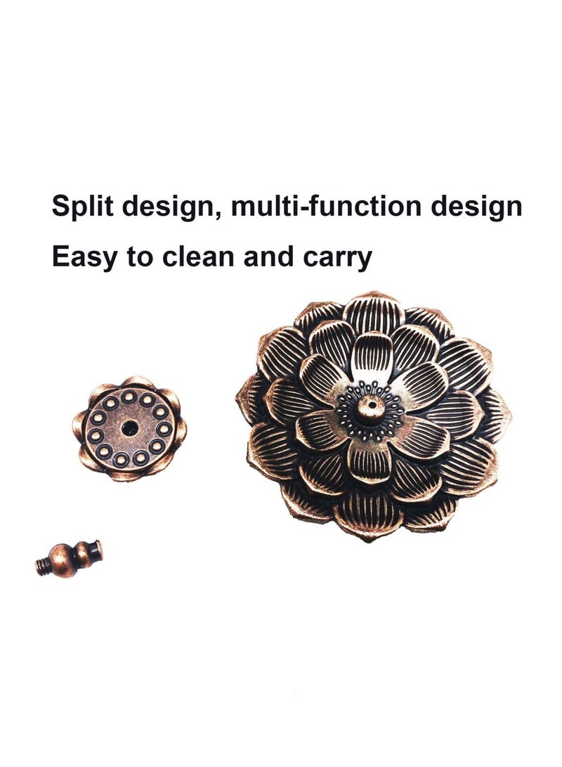 كابتن تيك مبخرة اللوتس المعدنية المصنوعة من السبائك المعدنية حامل مبخرة لعصا لفائف مخروطية من السيراميك إكسسوارات عطرية منزلية - Image 5