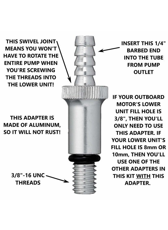 Slippery Pete Lower Unit Adapters fit Most Major Brands Outboard Motor(3/8 inch Swivel/10mm/8mm) DOES NOT FIT VOLVO PENTA - Image 2