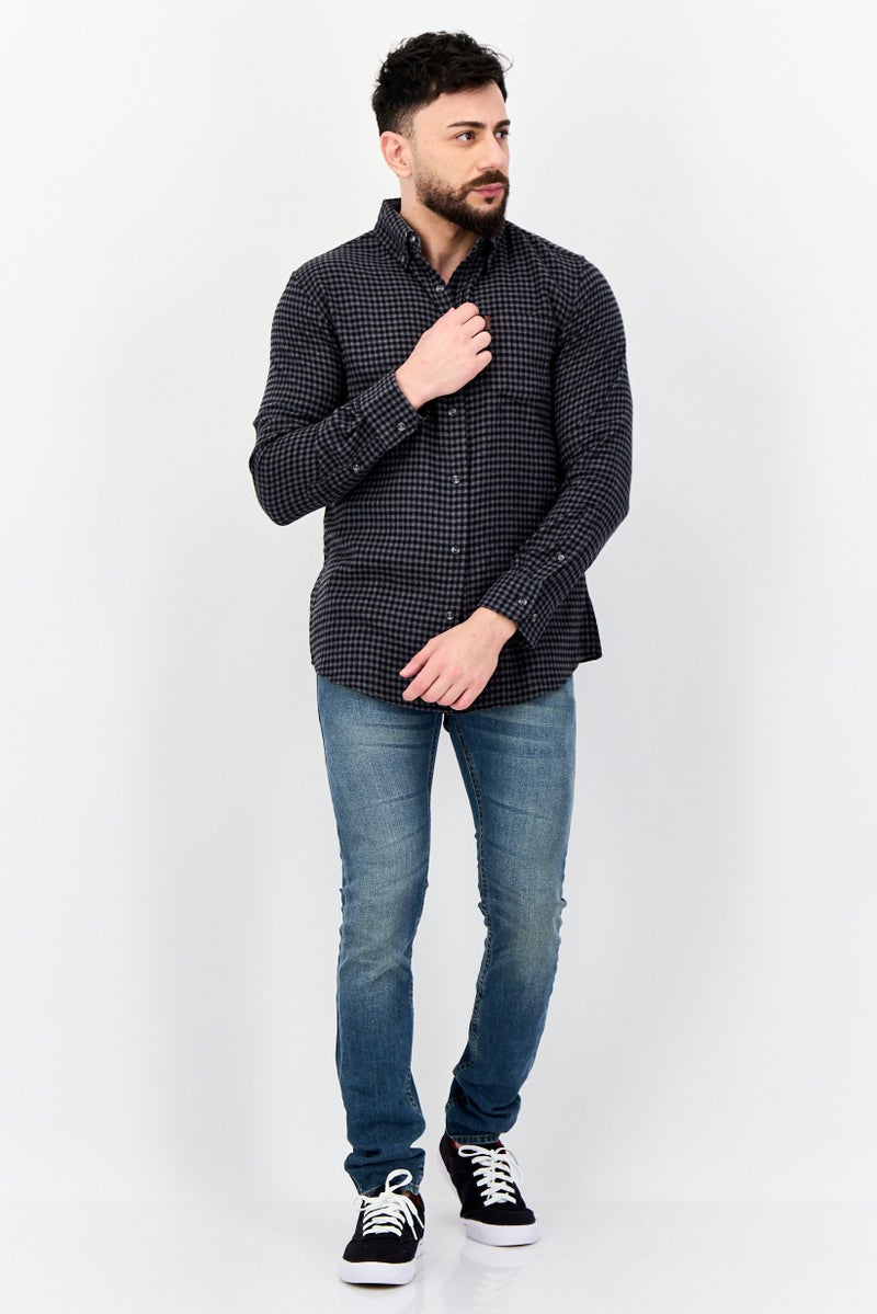 Chaps قمصان رجالية عادية بقصة مريحة بأكمام طويلة بتصميم مربعات، متعددة الألوان - Image 4