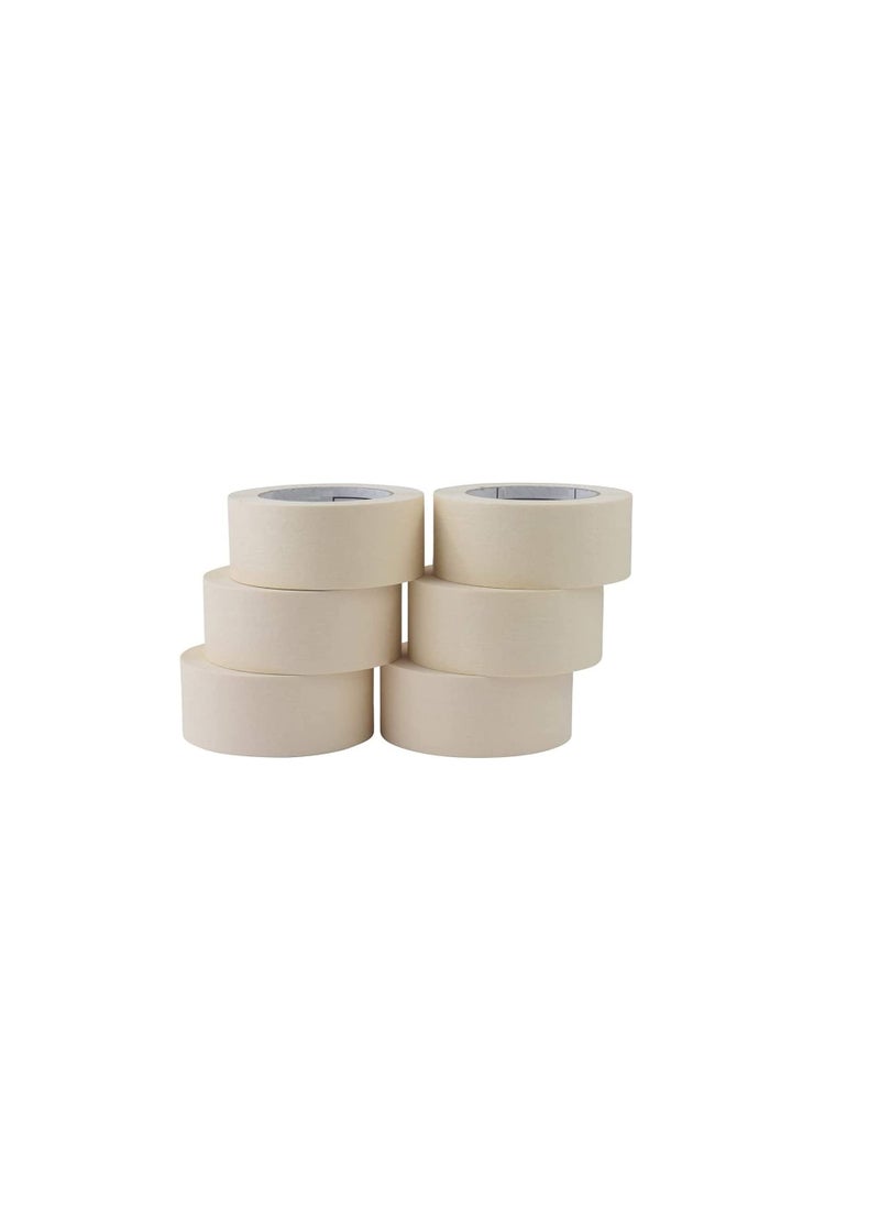 ROBUSTLINE Robustline Adhesive Masking Tape General Purpose Painter's Tape Bulk for Painting, Labeling, Packing, Craft, Art, Home, Office, School Etc. (2 INCH, 6)  - Image 1