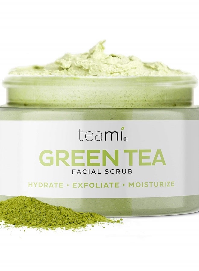 teami Matcha Green Tea Facial Scrub - Natural Exfoliating Body Scrub & Face Scrub - Organic Face Exfoliator Sugar Scrub - Exfoliating Face Wash with Lemongrass - Non-Greasy Face Exfoliant USA Made - Image 1