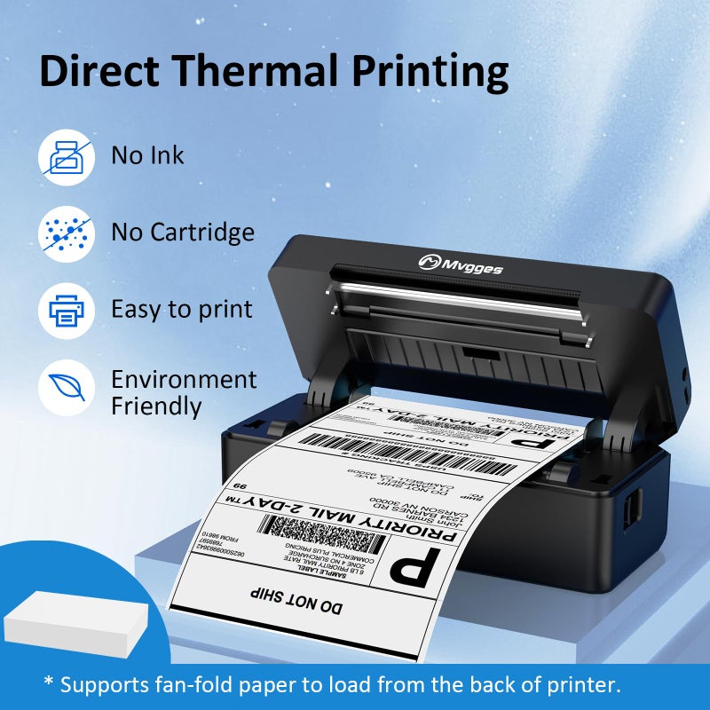 Mvgges Shipping Label Printer,Bluetooth 4x6 Thermal Label Printer for Small Business Office or Home, Compatible with Android, iOS, Windows and Mac, Widely Used for Amazon,USPS,Etsy - Image 3