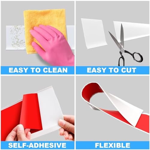 Duzzy Flexible Baseboard Molding Trim, 6 Inch(W) x 60 Feet(L) Peel and Stick Rubber Wall Trim Molding, Self-Adhesive Vinyl Wall Base Cove Base - Image 5