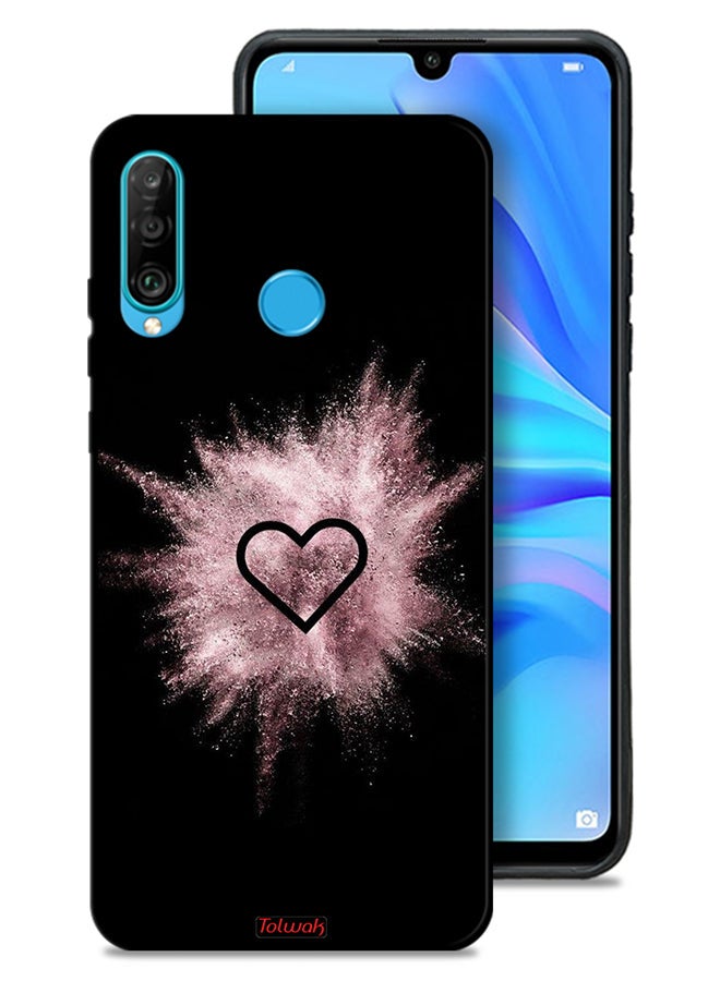 Tolwak Huawei P30 lite Protective Case Cover Heart On Glitters - Image 1