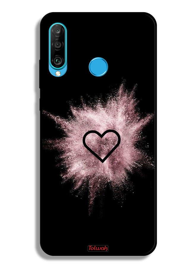 Tolwak Huawei P30 lite Protective Case Cover Heart On Glitters - Image 2