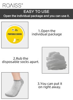 roaiss 5 Pairs Disposable Compressed Socks for Women and Men Portable Throwaway Cotton Short Socks Sweat Absorbent and Breathable Ankle Sock for Sports Business or Travel  - Image 2