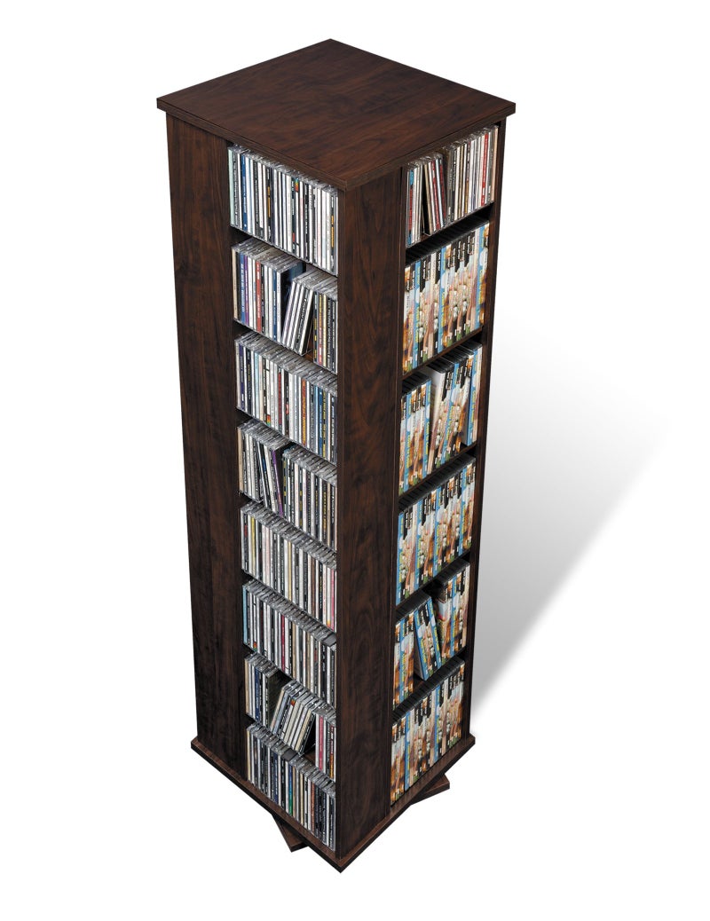 Prepac Prepac 4 Revolving Display Cabinet Media Storage Large FourSided Spinning Tower Espresso