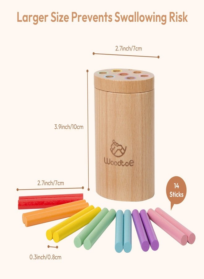 Woodtoe Montessori Sticks Toys for 1-3 Year Old, 18 Month Old Toys, 7 Colors Sorting Learning Toys for Toddlers, Wooden Sensory Toys, Fine Motor Skills, 1 2 3 Year Old Birthday Gift Toy for Boy Girl - Image 5