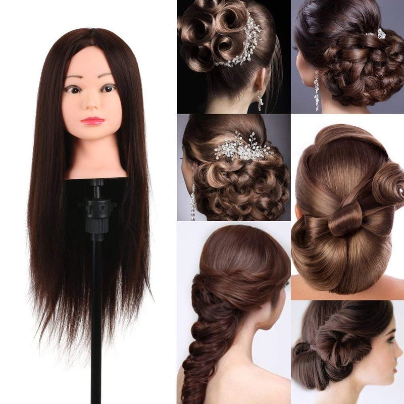 IAS Saloon Use Dummy For Hair Styling Practice Dummy With Stand Hair Extension Training Head Dummy - Image 2