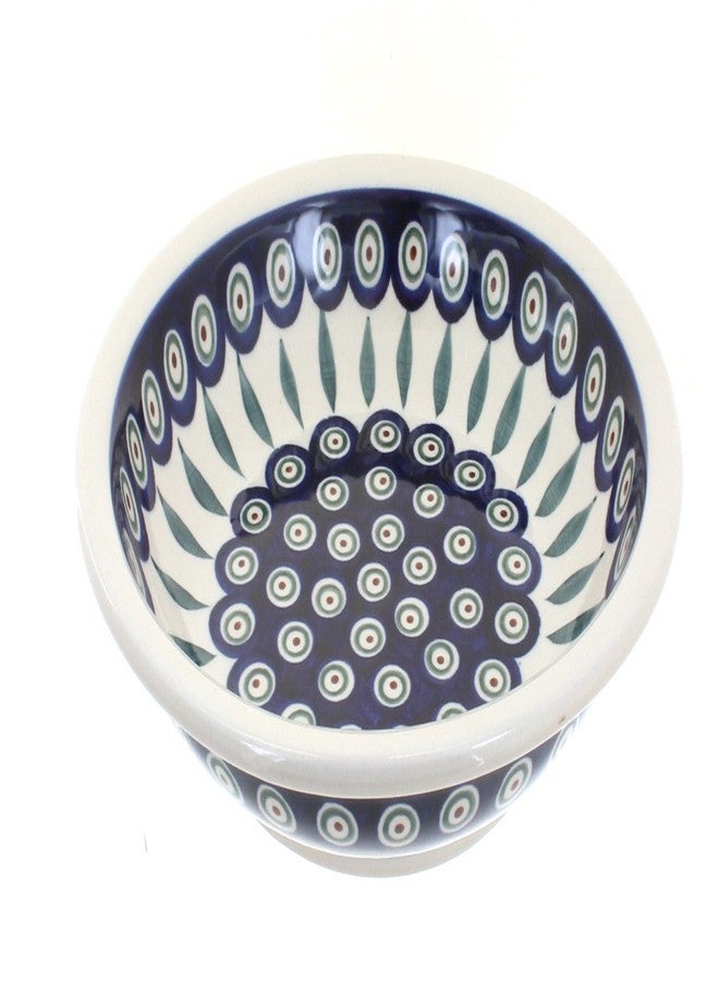 Blue Rose Pottery Blue Rose Polish Pottery - Blue Peacock Soup Plate - 9" Diameter - Great Bowl for Soups, Salads, and Pastas - Image 1