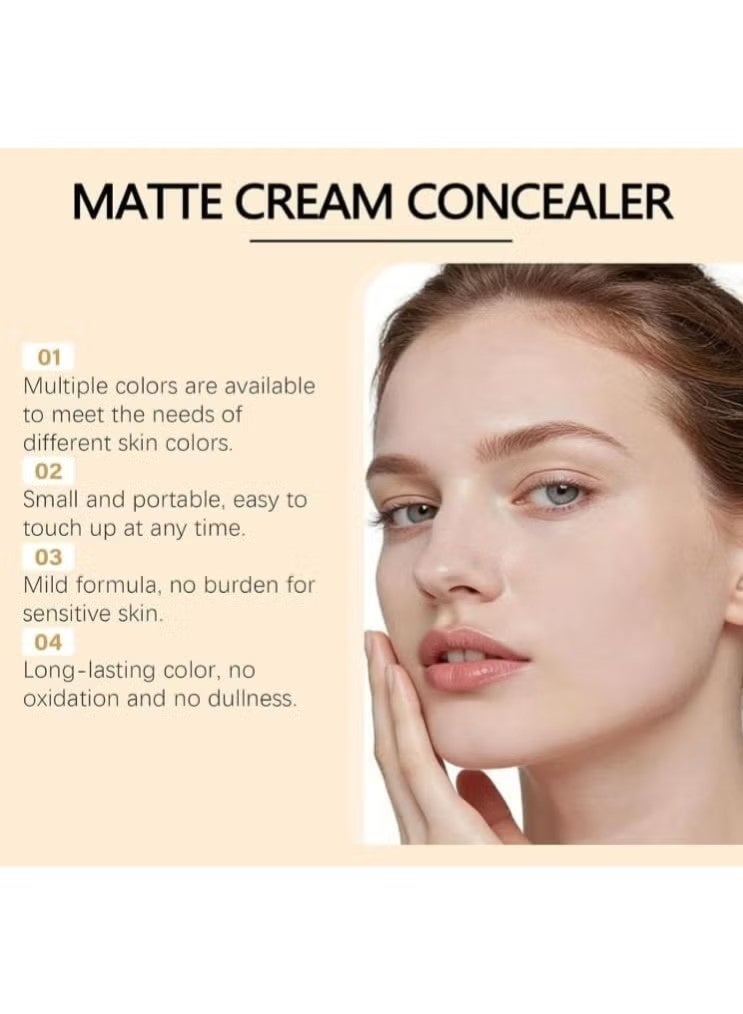 zephoco Soft Matte Cream Concealer, 8 Tone Palette with Brush, Applicator, Waterproof, Full Coverage for Blemishes and Covers Stains, Long-Lasting Moisturizer, Lightweight (Medium Color) - Image 4