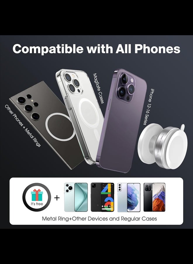 Car phone holder, suitable for air vents, does not block the air vents, and is suitable for large-screen phones. It is compatible with iPhone 15/16 series, Samsung S24/S23, and Xiaomi. Black. Vacuum Magnetic Car Phone Holder - 360° Rotating Folding Dashboard Suction Cup Holder M, Universal Smartphone, Suitable for All Cars - Image 5