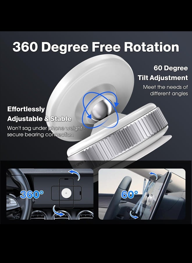 Car phone holder, suitable for air vents, does not block the air vents, and is suitable for large-screen phones. It is compatible with iPhone 15/16 series, Samsung S24/S23, and Xiaomi. Black. Vacuum Magnetic Car Phone Holder - 360° Rotating Folding Dashboard Suction Cup Holder M, Universal Smartphone, Suitable for All Cars - Image 3