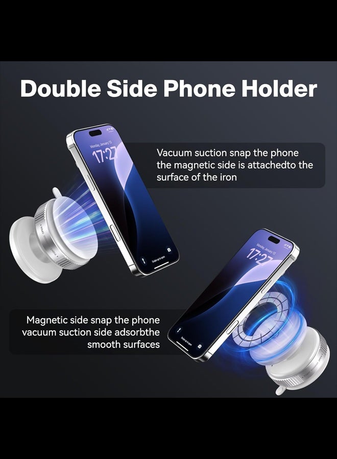 Car phone holder, suitable for air vents, does not block the air vents, and is suitable for large-screen phones. It is compatible with iPhone 15/16 series, Samsung S24/S23, and Xiaomi. Black. Vacuum Magnetic Car Phone Holder - 360° Rotating Folding Dashboard Suction Cup Holder M, Universal Smartphone, Suitable for All Cars - Image 4