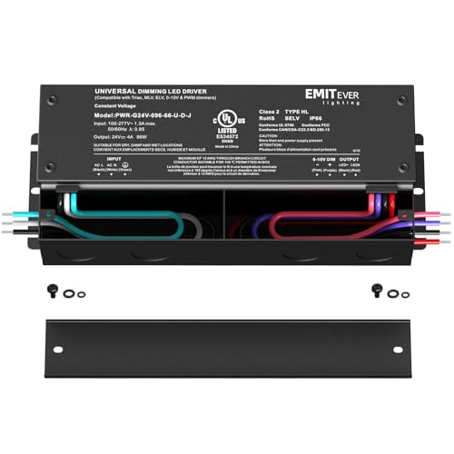 EMITEVER 96W Dimmable LED Driver,24V Dimmable Power Supply,AC to DC Transformer for LED Light,5-in-1 Dimming: ELV/MLV/TRIAC/ 0-10V/ 1-10V/10V PWM/Potentiometer,Waterproof IP67 and UL Listed,Class 2 - Image 2
