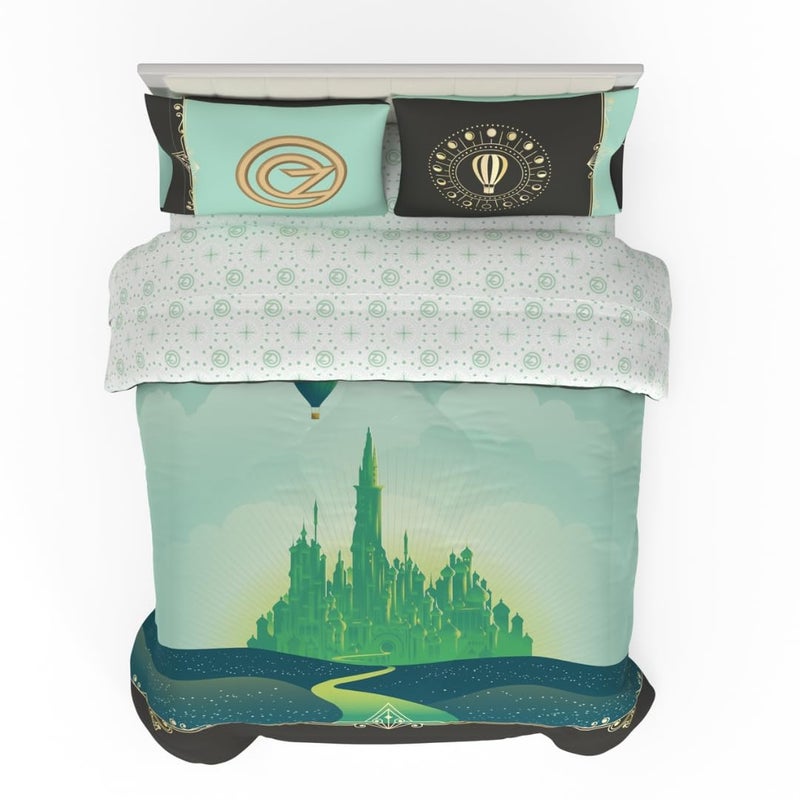 Franco Collectibles Wicked Elphaba and Glinda Bedding 5 Piece Super Soft Reversible Comforter and Sheet Set Full Officially Licensed Product By Franco - Image 2