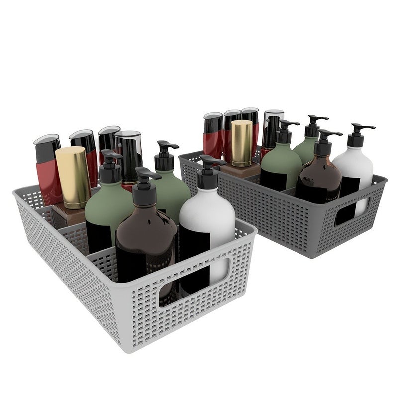 1/2/3/4/5/6/7/8pcs Multi-purpose Woven Storage Box with Divider for Bathroom Vanity and Kitchen, Cabinet/Countertop Drawer Storage Box - Image 5