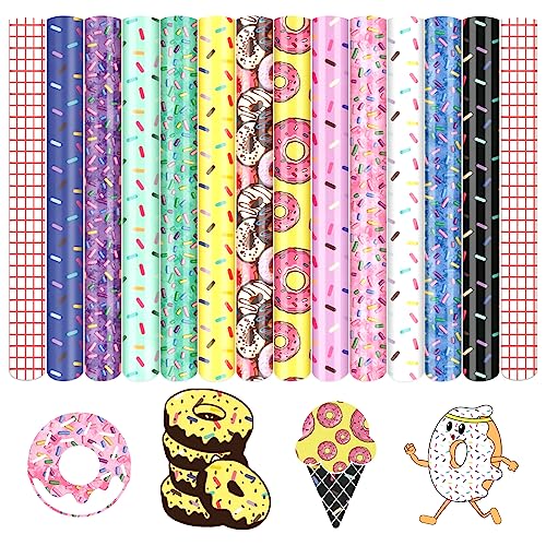 Tintnut Permanent Vinyl - 12 Sheets 12"x10", Donut Sprinkle Permanent Vinyl for Cutting Machine,Home Decor Self Sticker - Image 1