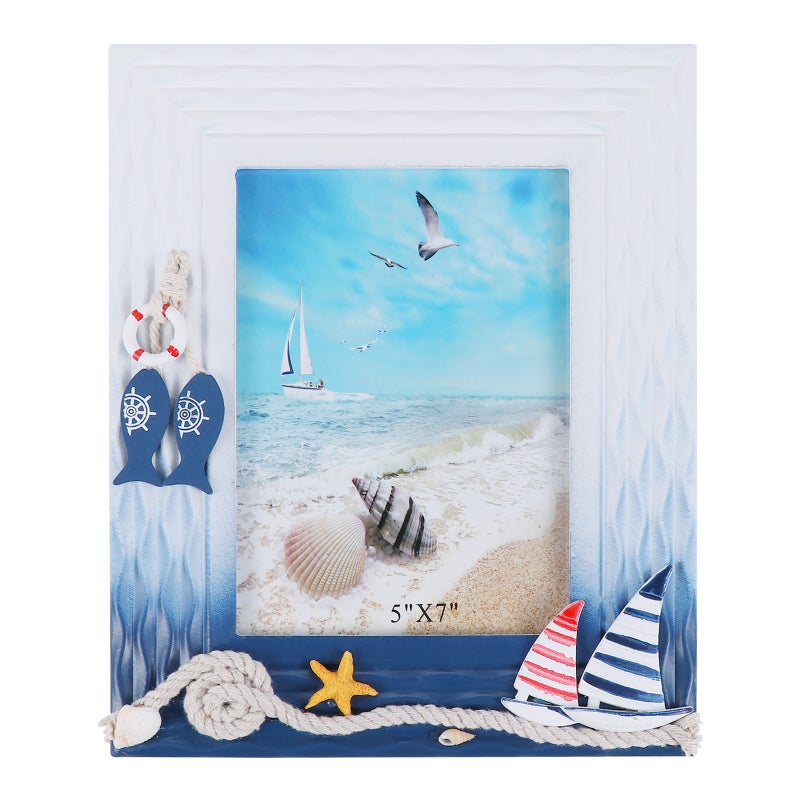2 pcs Mediterranean Theme Photo Frame Picture Frame Ornament Photo Holder - Image 1