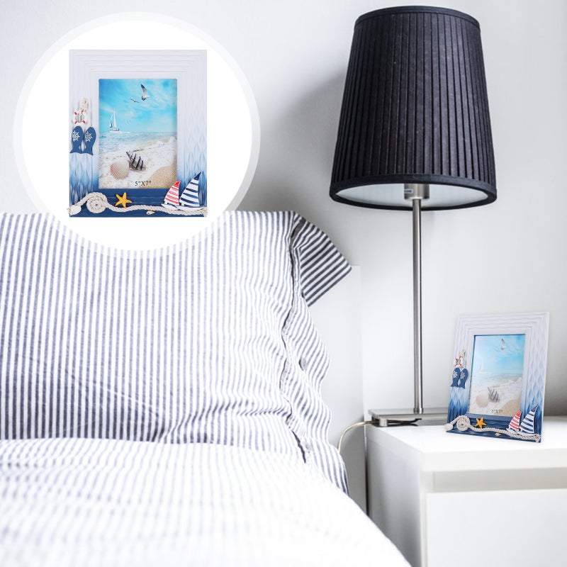 2 pcs Mediterranean Theme Photo Frame Picture Frame Ornament Photo Holder - Image 5