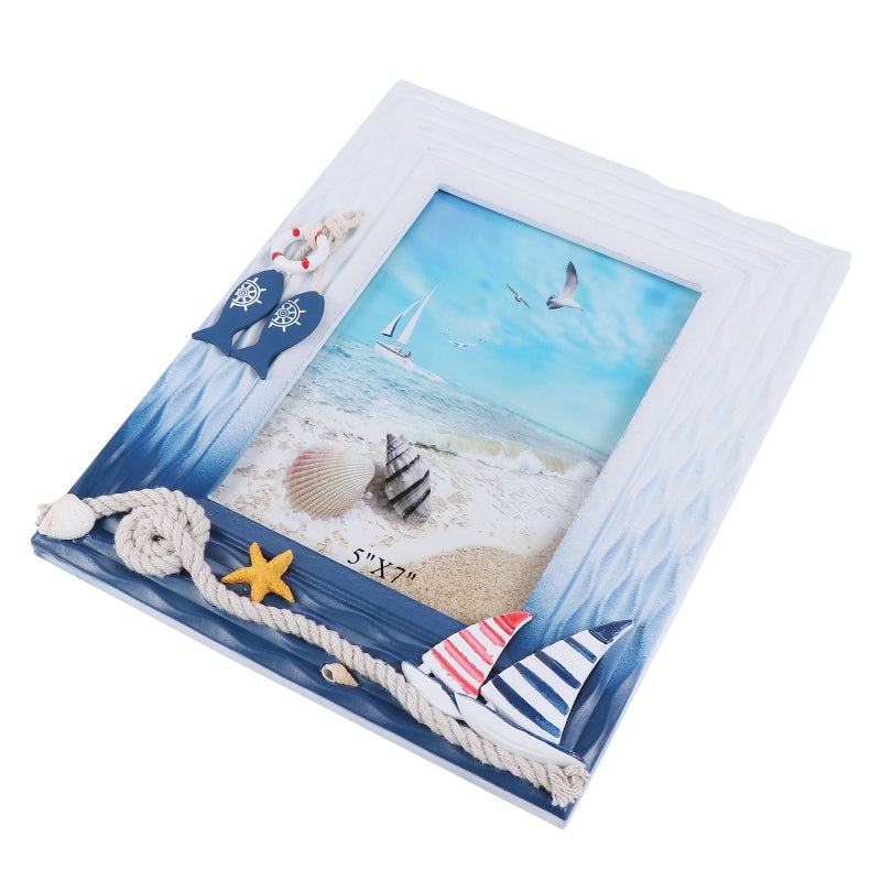 2 pcs Mediterranean Theme Photo Frame Picture Frame Ornament Photo Holder - Image 4