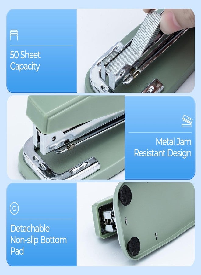 ام اند جي دباسة إم آند جي ذات ذراع متأرجح بسعة 50 ورقة، دوران 360 درجة، 1000 دبوس لتجليد الكتيبات، متينة للاستخدام في المكتب والمدرسة والمنزل (أخضر) - Image 5
